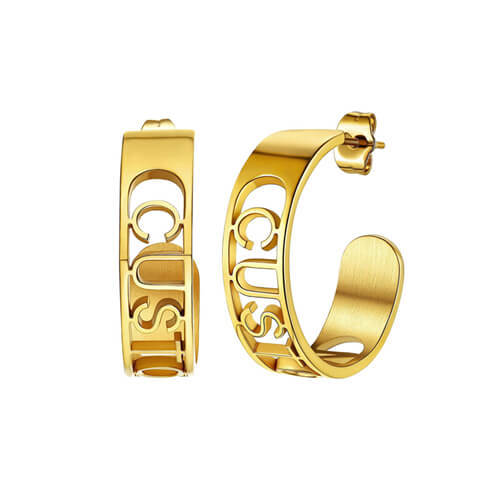 18k gold plated brass circle name earrings no minimum factory custom cut out name earrings hoops wholesale vendors and makers